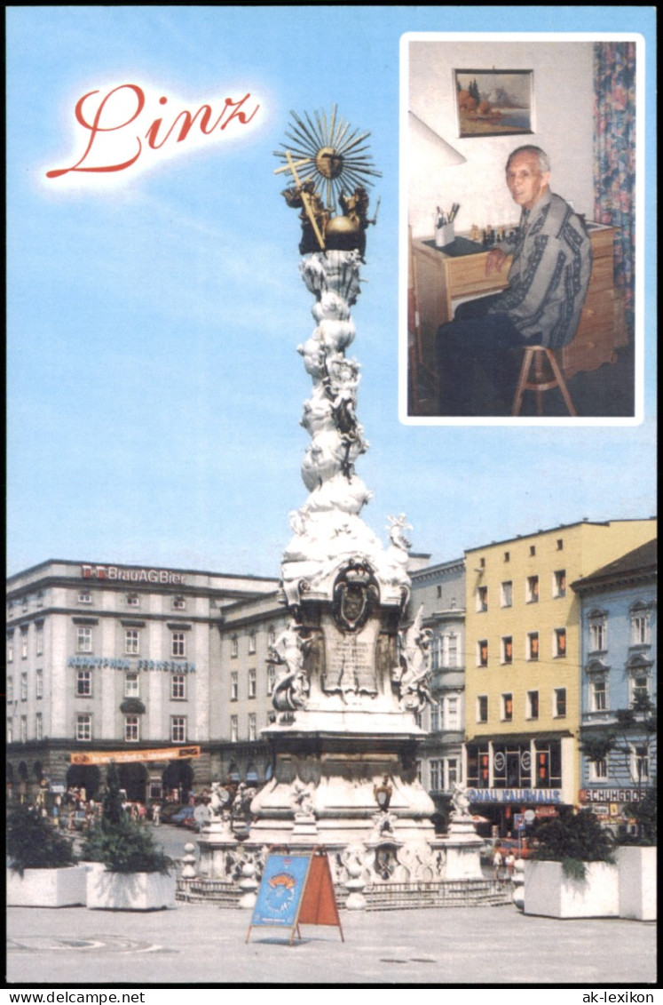 Schach-Motiv-/Korrespondenzkarte: Linz, O. Kallinger Chess-player 2000 - Hedendaags (vanaf 1950)