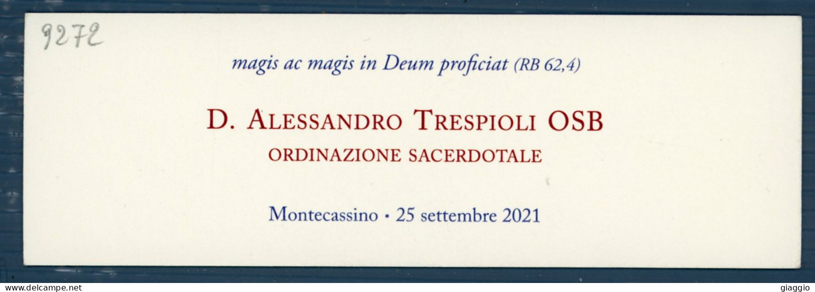 °°° Santino N. 9272 - Ordinazione Sacerdotale -montecassino - Cartoncino °°° - Religion & Esotérisme