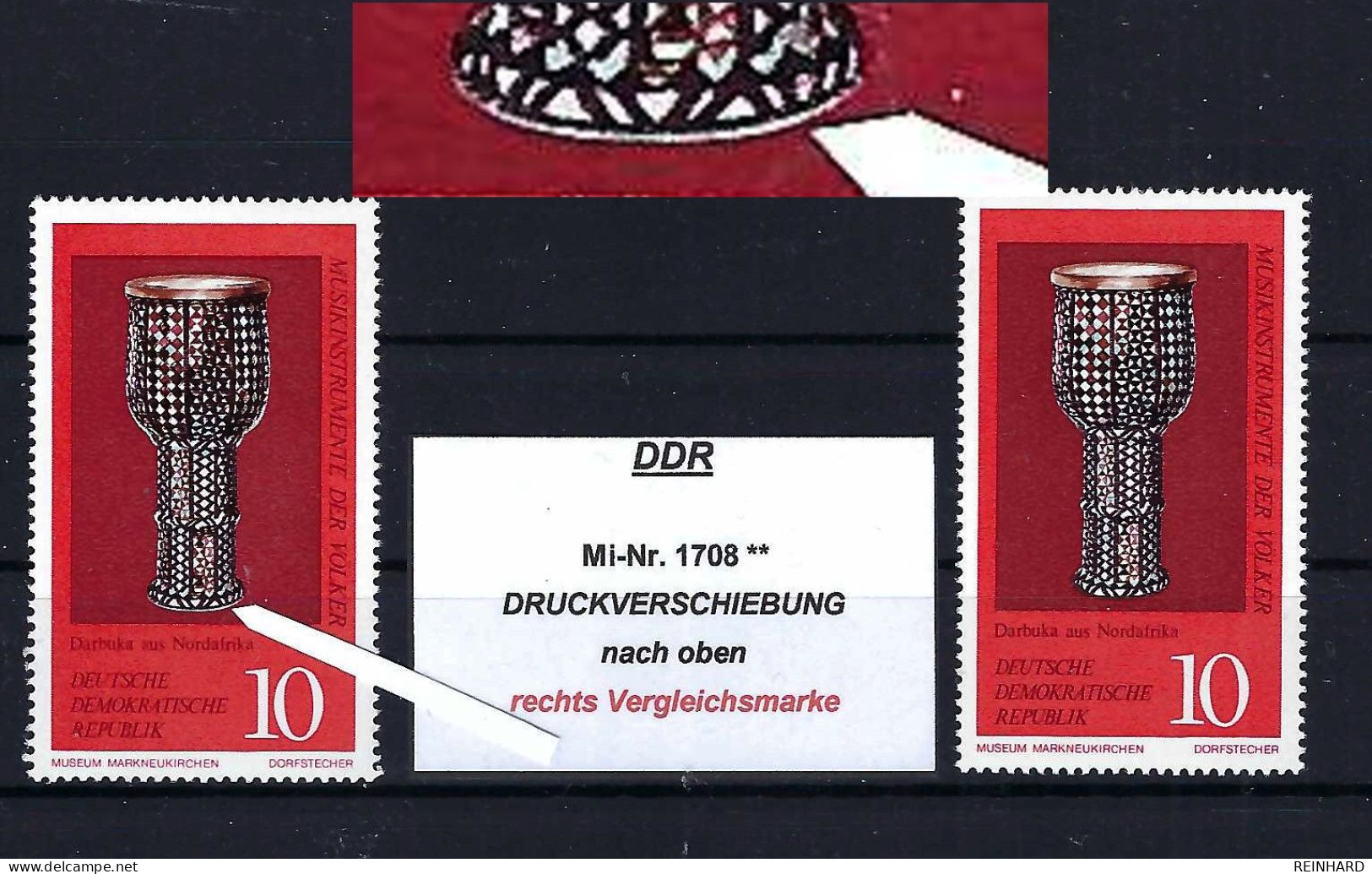 DDR Mi-Nr. 1708 DRUCKVERSCHIEBUNG Postfrisch - Siehe Beschreibung Und Bild - Abarten Und Kuriositäten