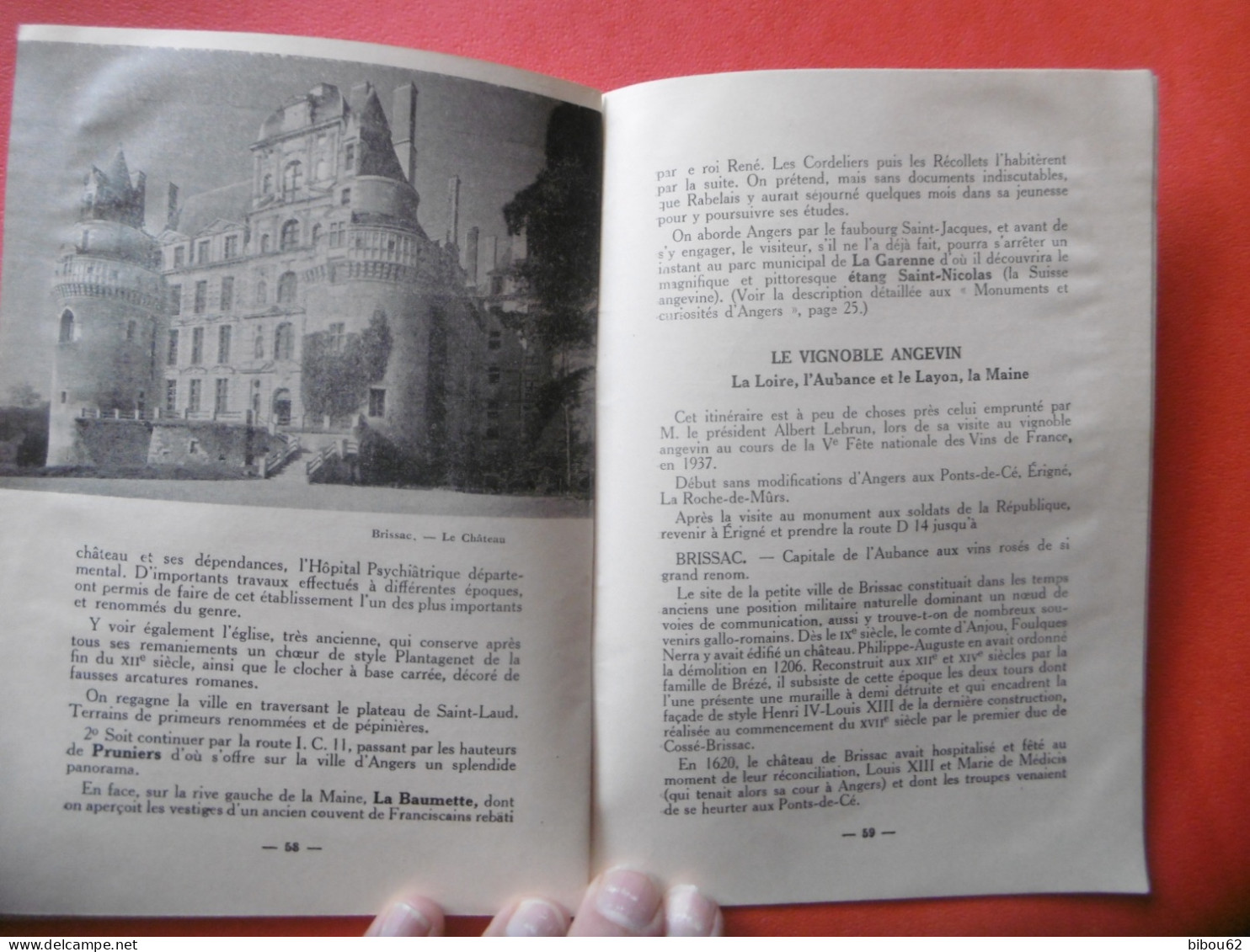 Fascicule - Guide d'ANJOU ( 49 ) ANGERS - SAUMUR - Les PONTS de CE - CHOLET - BAUGE - 1934