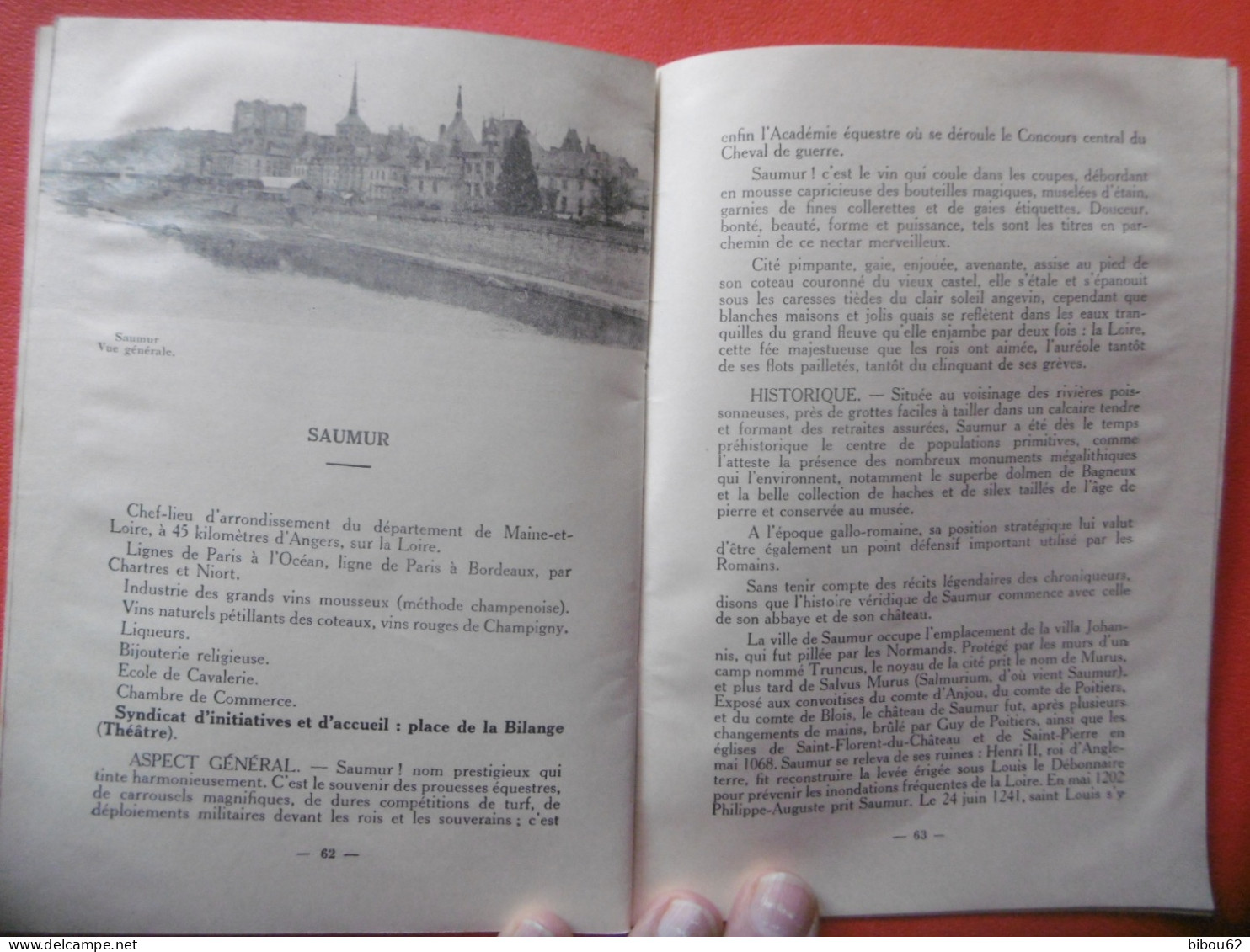 Fascicule - Guide d'ANJOU ( 49 ) ANGERS - SAUMUR - Les PONTS de CE - CHOLET - BAUGE - 1934