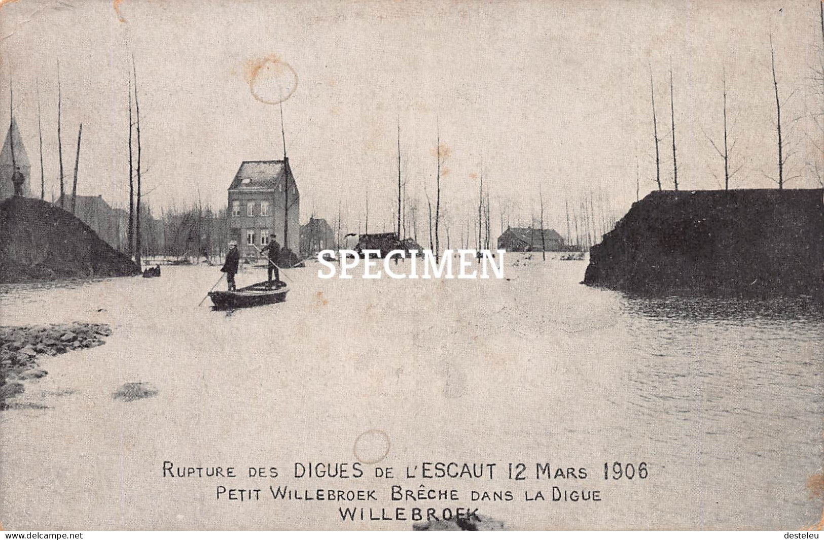 Rupture Des Digues De L'Escaut  1906 - Willebroek - Willebrök