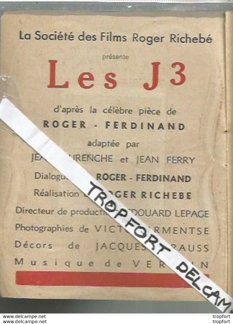 Bb // Vintage // Old French Movie Program / Programme Cinéma REX Les J3 Roger FERDINAND - Programs