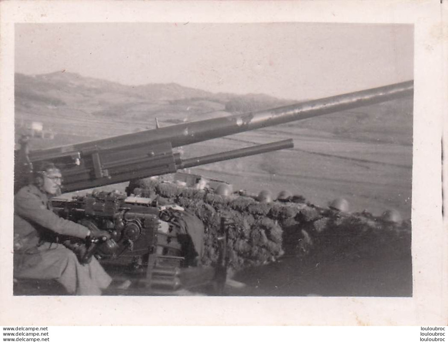 GRECE 1940 CANON DE 75/50  ARMEE ITALIENNE PHOTO ORIGINALE  9 X 6 CM - Guerra, Militares