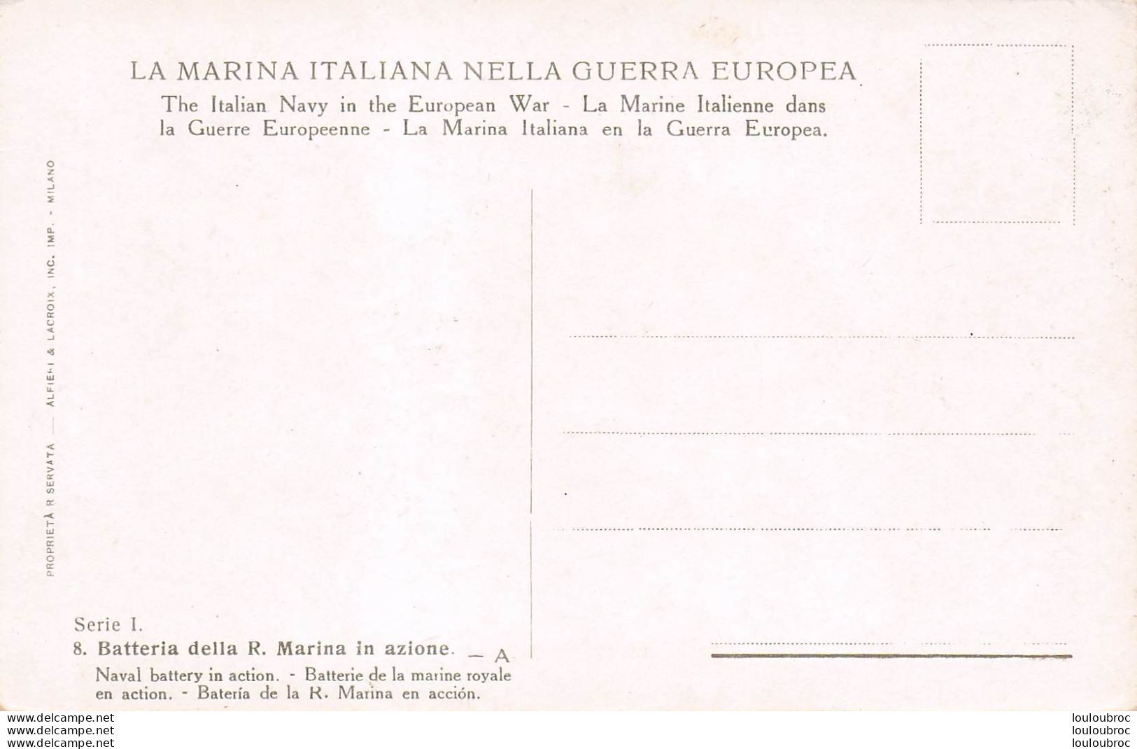 ARMEE ITALIENNE BATTERIA DELLA R.  MARINA IN AZIONE - Other & Unclassified