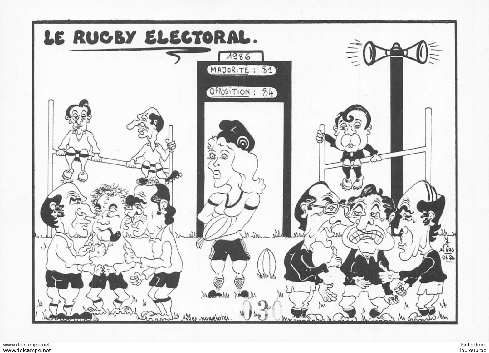 LE RUGBY ELECTORAL  1986 PAR JACQUES LARDIE - Satirical