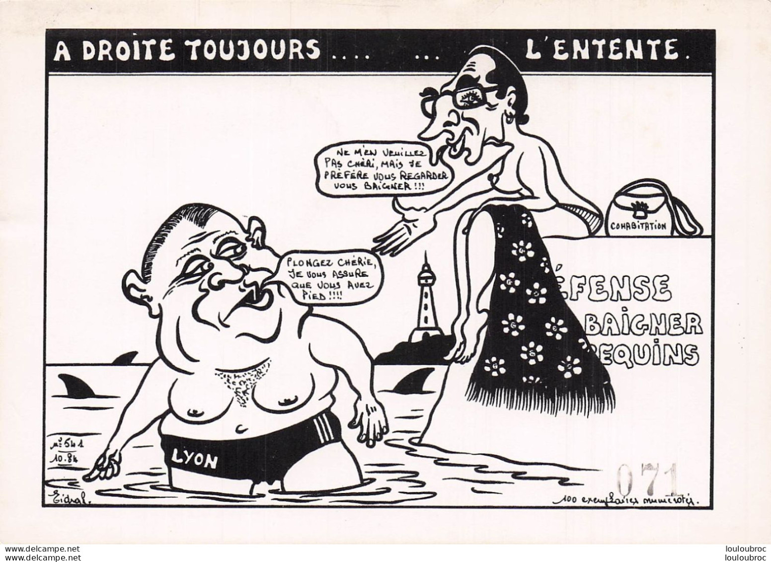 A DROITE TOUJOURS L'ENTENTE  CHIRAC ET BARRE  PAR JACQUES LARDIE - Satirical