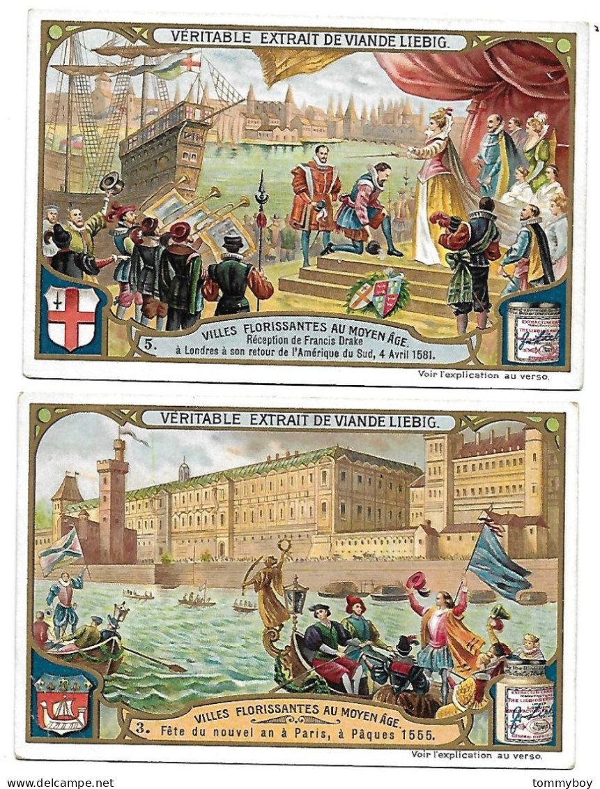 S 884, Liebig 6 Cards, Villes Florissantes Au Moyen âge (ref B24) - Liebig