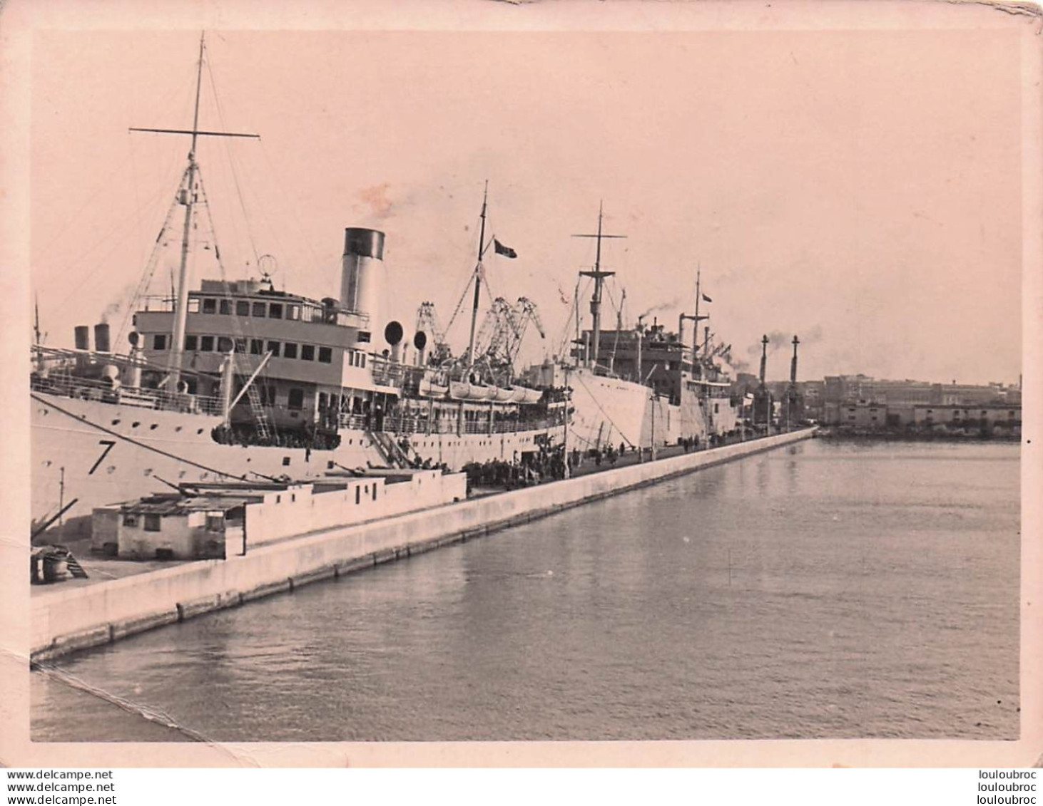 WW2 BARI 1941  BATEAU  ARMEE ITALIENNE PHOTO ORIGINALE 11 X 8 CM - War, Military