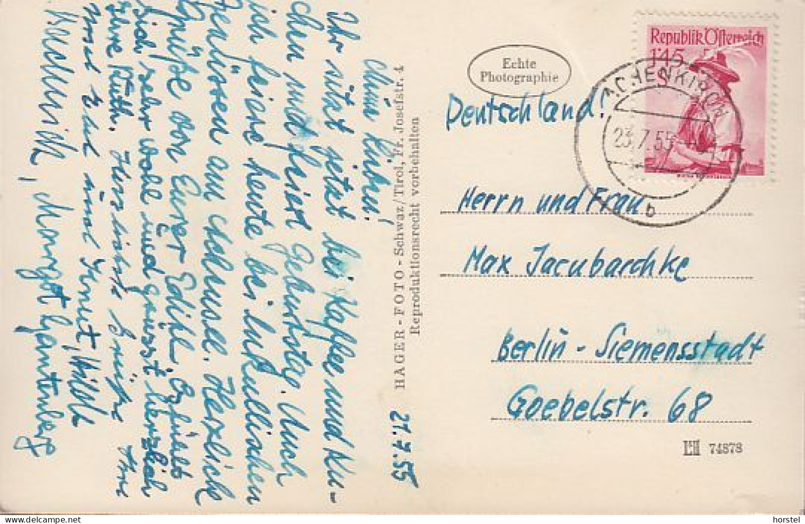 Austria - 6215 Achenkirch - Achensee Gegen Bayern - Luftbild - Nice Stamp (50er Jahre) - Achenseeorte