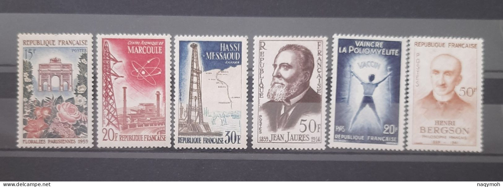 France Yvert N° 1189 1204 1205 1217 1224 Et 1225** Année 1959 (6 Timbres MNH). - Nuevos