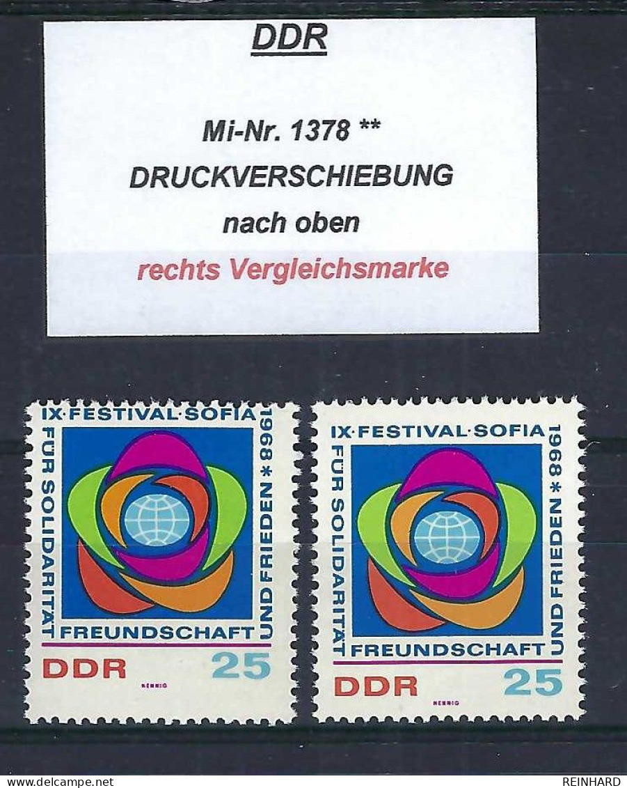 DDR Mi-Nr. 1378 DRUCKVERSCHIEBUNG Postfrisch - Siehe Beschreibung Und Bild - Abarten Und Kuriositäten