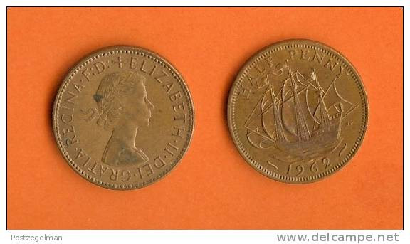 GREAT BRITAIN 1954-1970 1/2 Penny QE II KM896 - C. 1/2 Penny