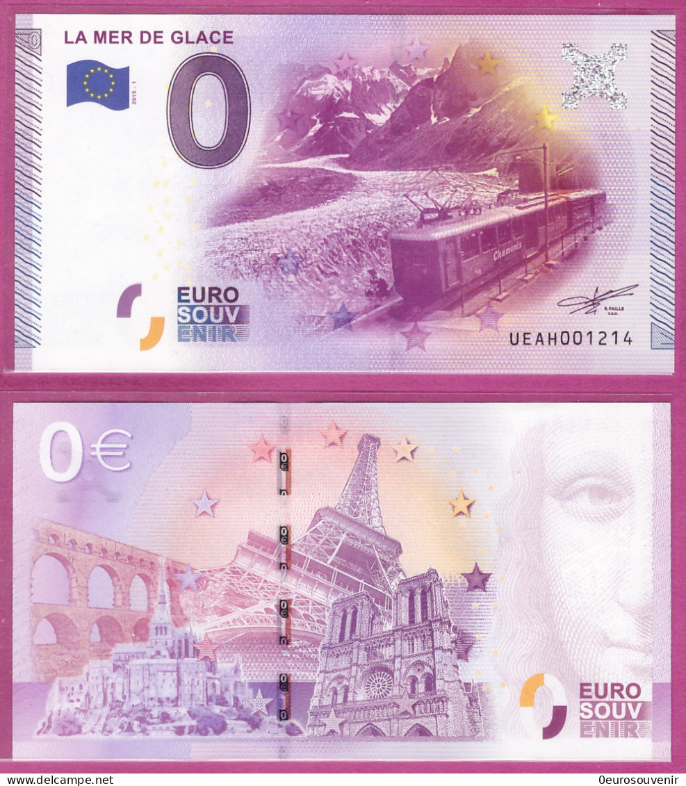 0-Euro UEAH 2015-1 LA MER DE GLACE - Private Proofs / Unofficial