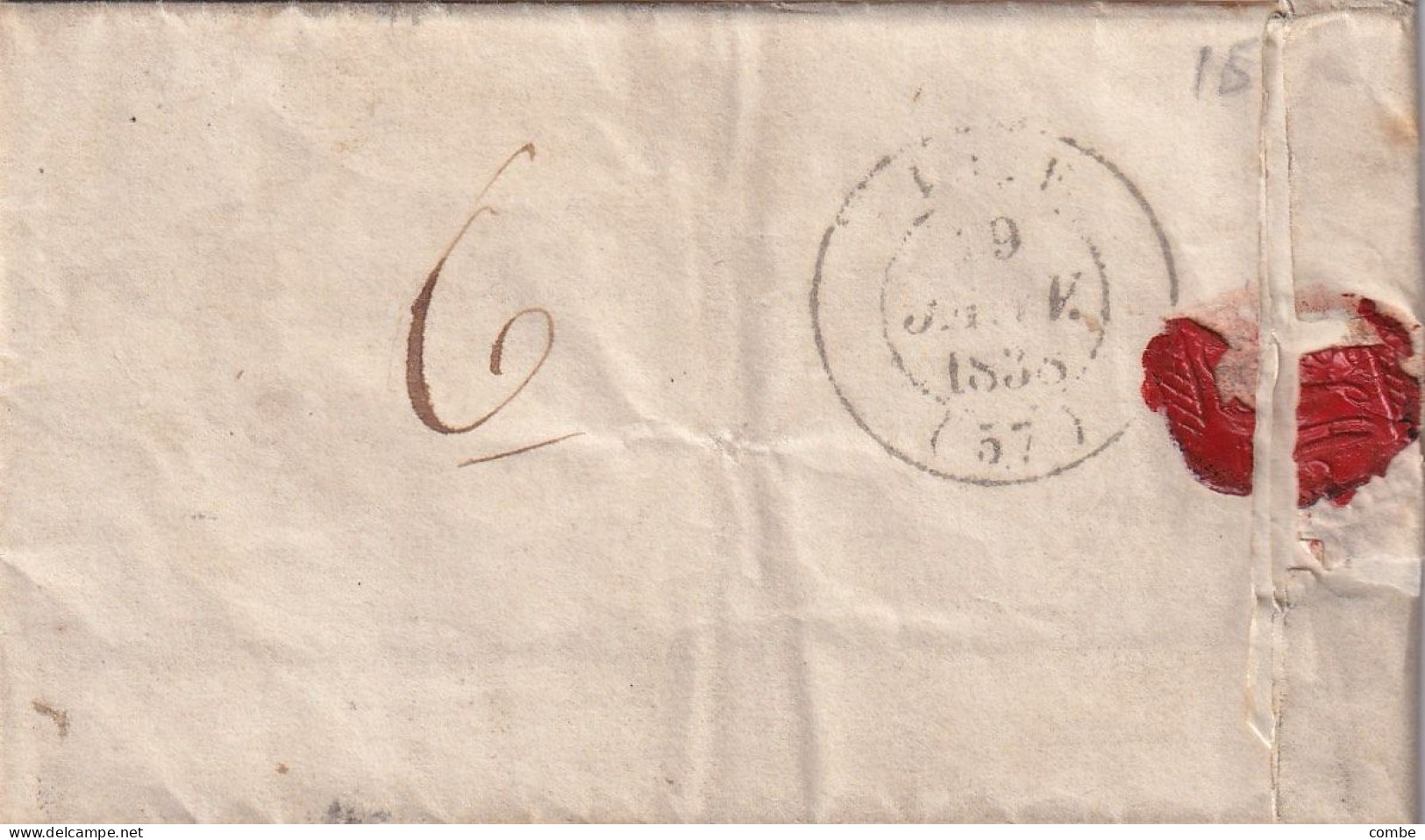 LETTRE. BELGIQUE. 19 JANV 1838. St NICOLAS. PP POUR LILLE. BELGIQUE PAR LILLE - 1830-1849 (Belgique Indépendante)