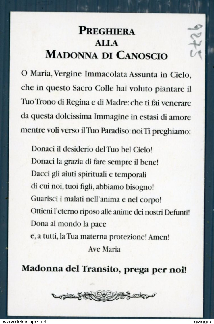 °°° Santino N. 9275 - Madonna Di Canoscio - Cartoncino °°° - Religion & Esotérisme