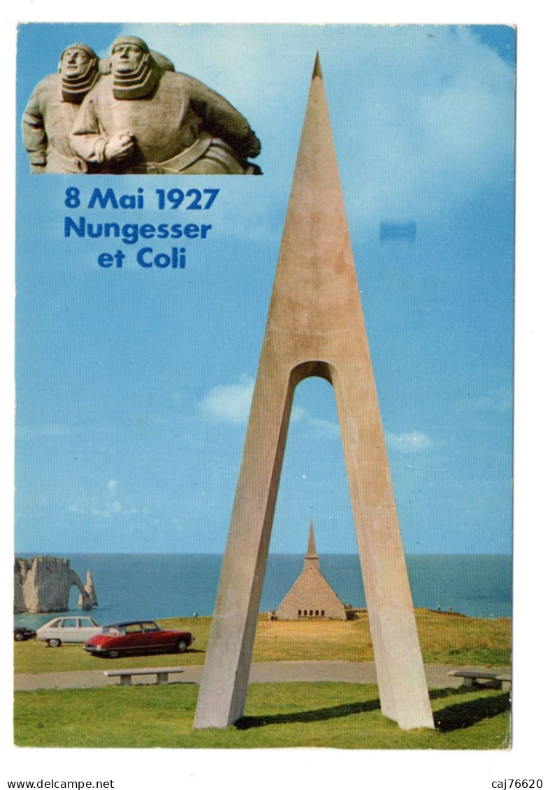 étretat , Sur Les Falaise Amont,monument élevé à La Mémoire De Nungesser Et Coli - Etretat