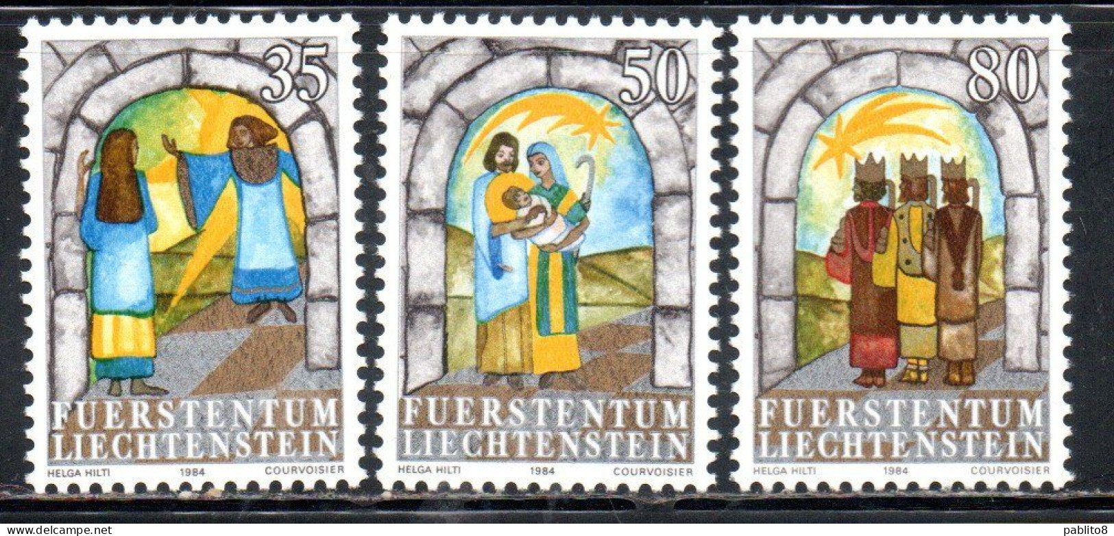 LIECHTENSTEIN 1984 CHRISTMAS NATALE NOEL WEIHNACHTEN NAVIDAD COMPLETE SET SERIE COMPLETA MNH - Nuovi