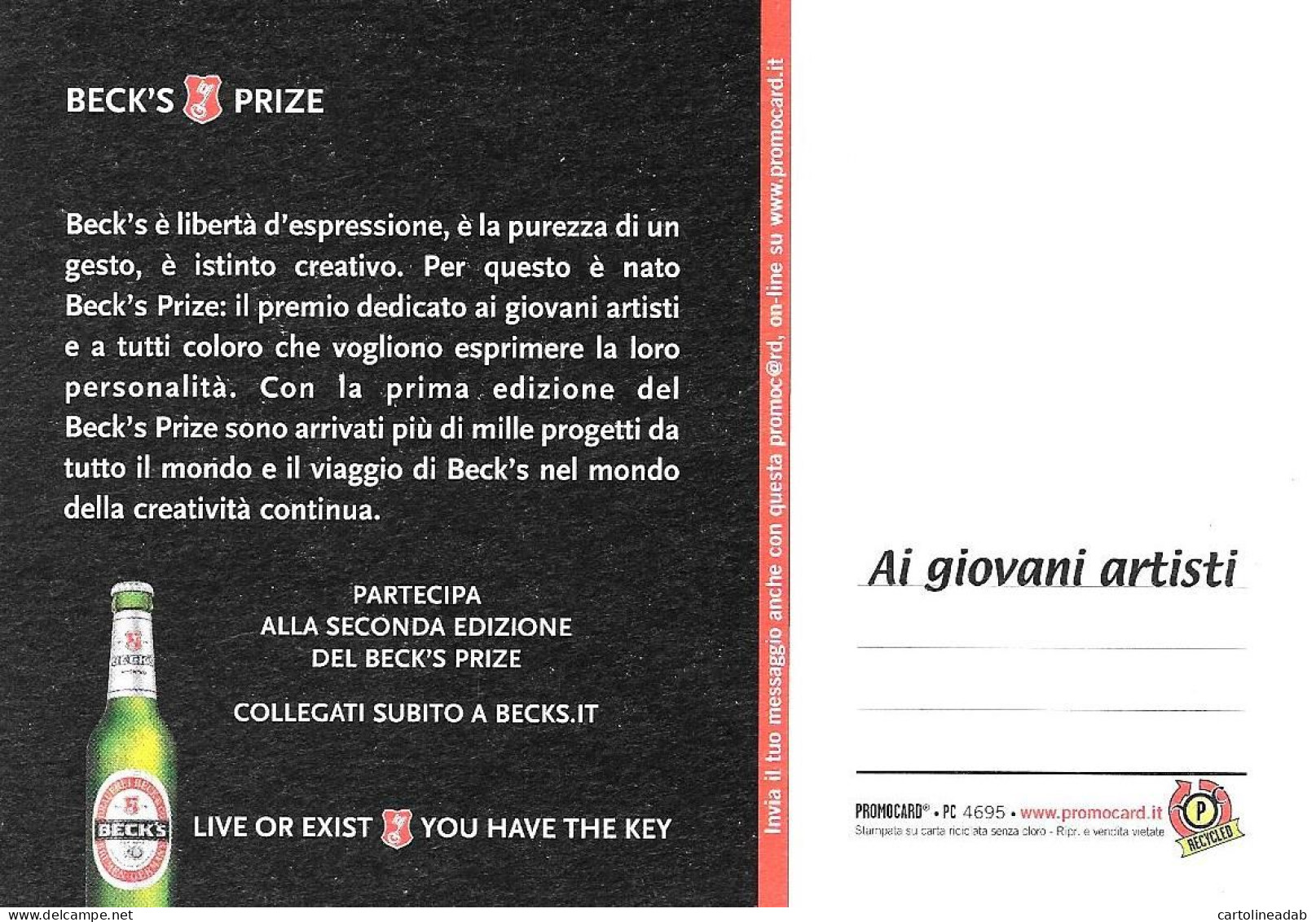 [MD9500] CPM - BECK'S PRIZE BIRRA - PROMOCARD 4695 - PERFETTA - Non Viaggiata - Publicité