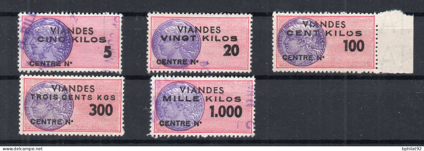 !!! FISCAUX VIANDES DE 1960, SERIE N°159/163 OBLITEREE - Sellos