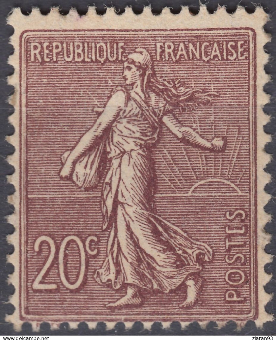 SEMEUSE LIGNEE YT N°131a 20c Brun-Lilas Foncé NEUF** - 1903-60 Semeuse Lignée