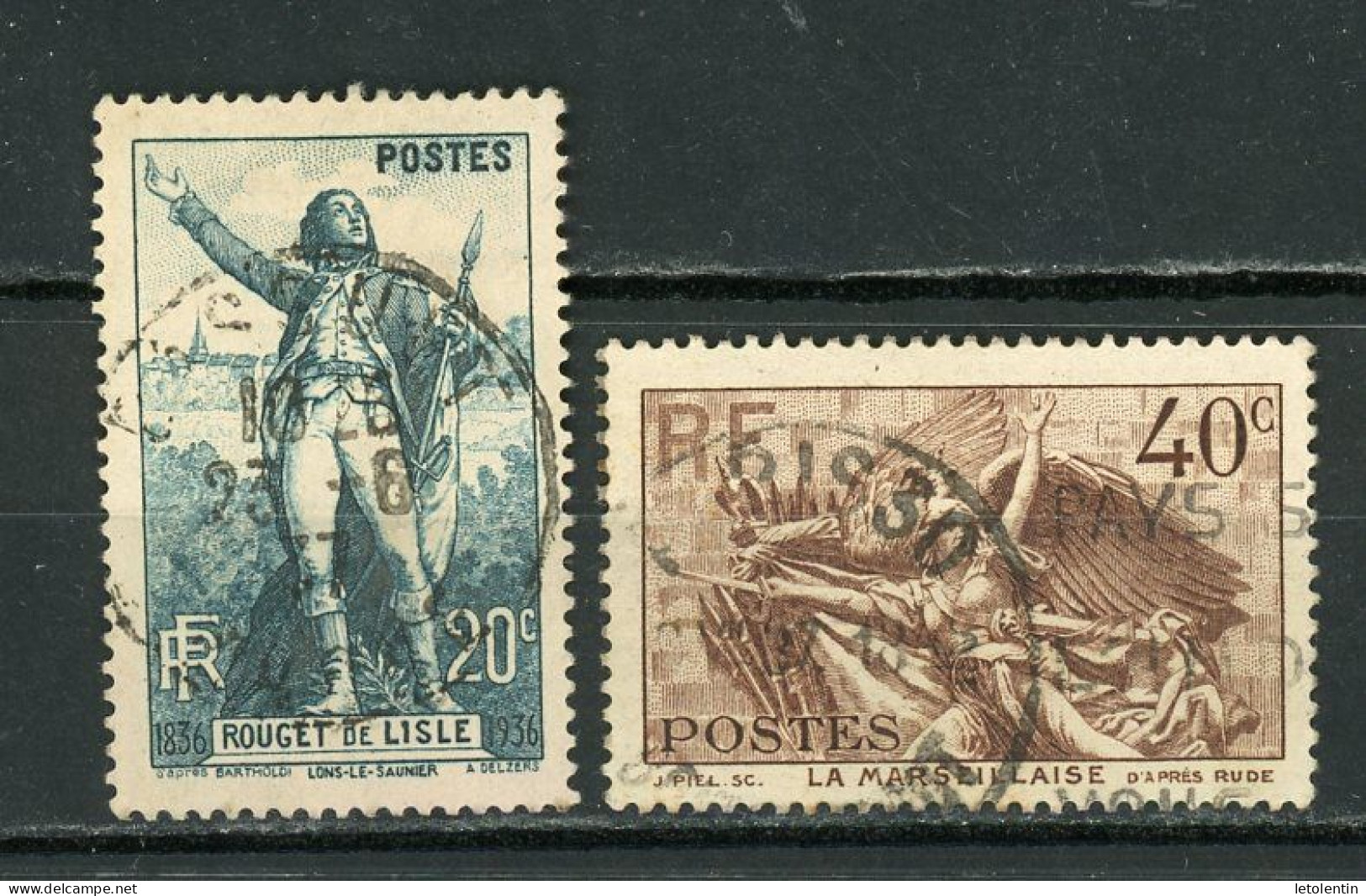 FRANCE -  LA MARSEILLAISE - N° Yvert  314+315  Obl. - Used Stamps