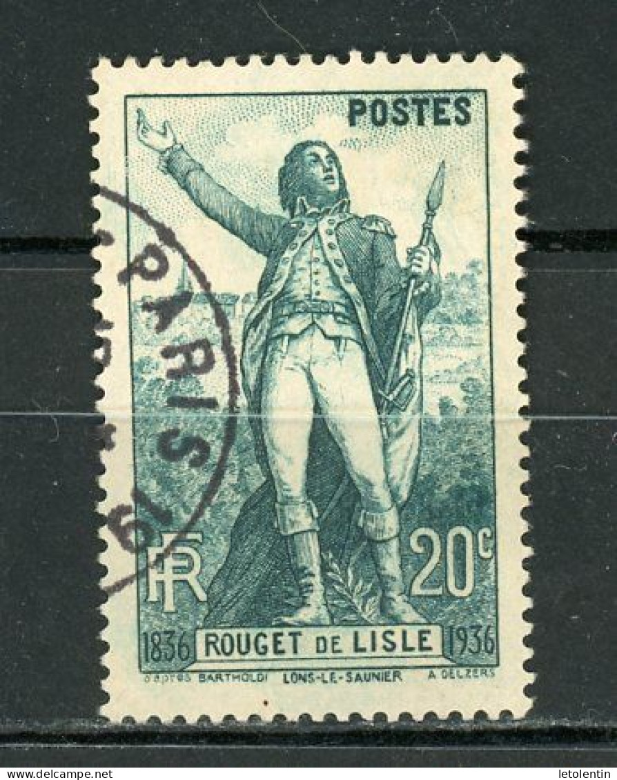 FRANCE -  LA MARSEILLAISE - N° Yvert  314  Obl. - Usati