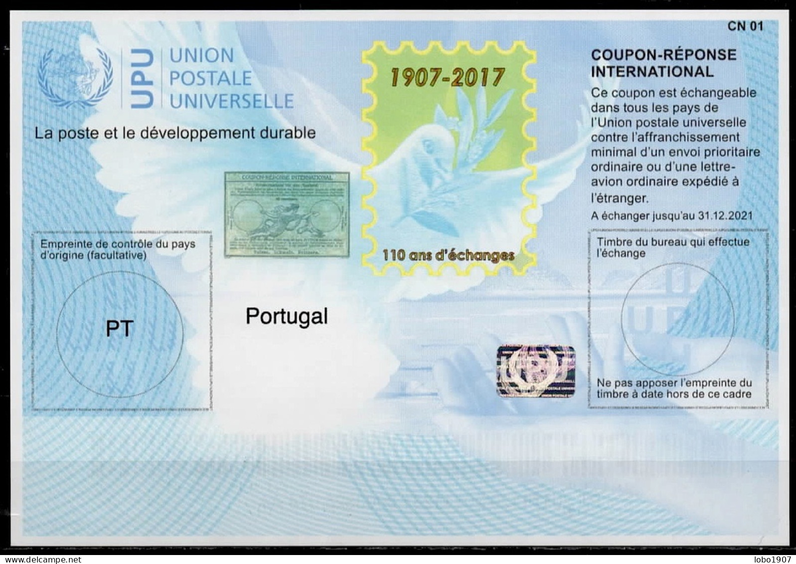 PORTUGAL  Is42  20171120 AA International Reply Coupon Reponse Antwortschein Cupao Resposta IRC IAS  MINT ** - Entiers Postaux