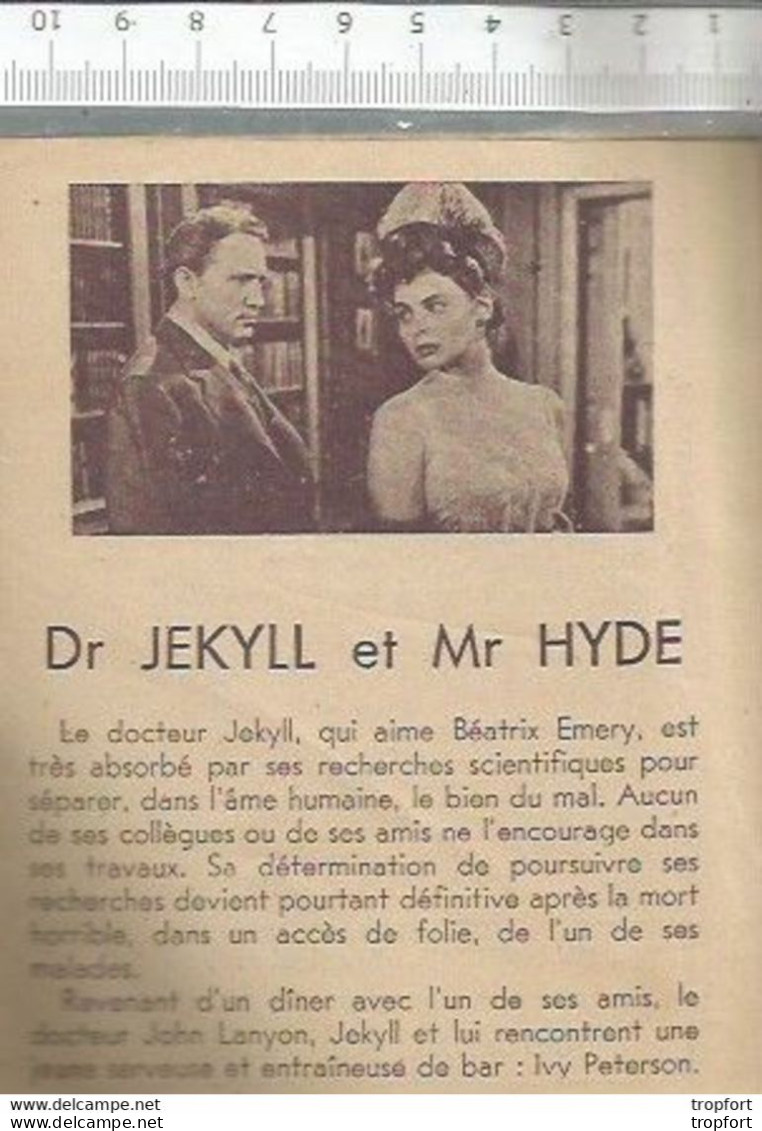 Bb // Vintage // Old French Movie Program / Programme Cinema MAX-LINDER // Dr JEKYLL Et Mr HYDE Fleming TRACY Bergman - Programs