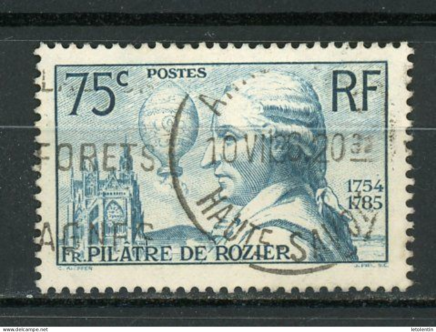 FRANCE - PILATRE DE ROZIER - N° Yvert 313 Obli. Ronde - Gebraucht