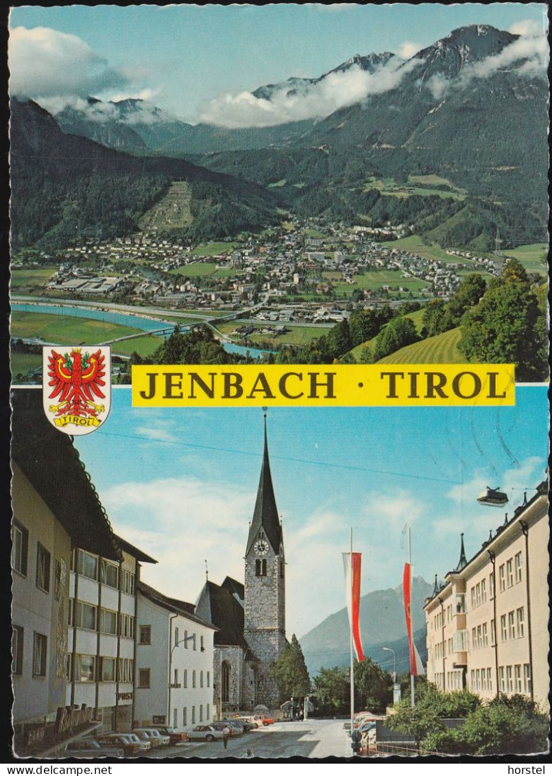 Austria - 6200 Jenbach - Hauptstraße - Kirche - Cars - Mercedes SL - Uvm. - Nice Stamp - Jenbach