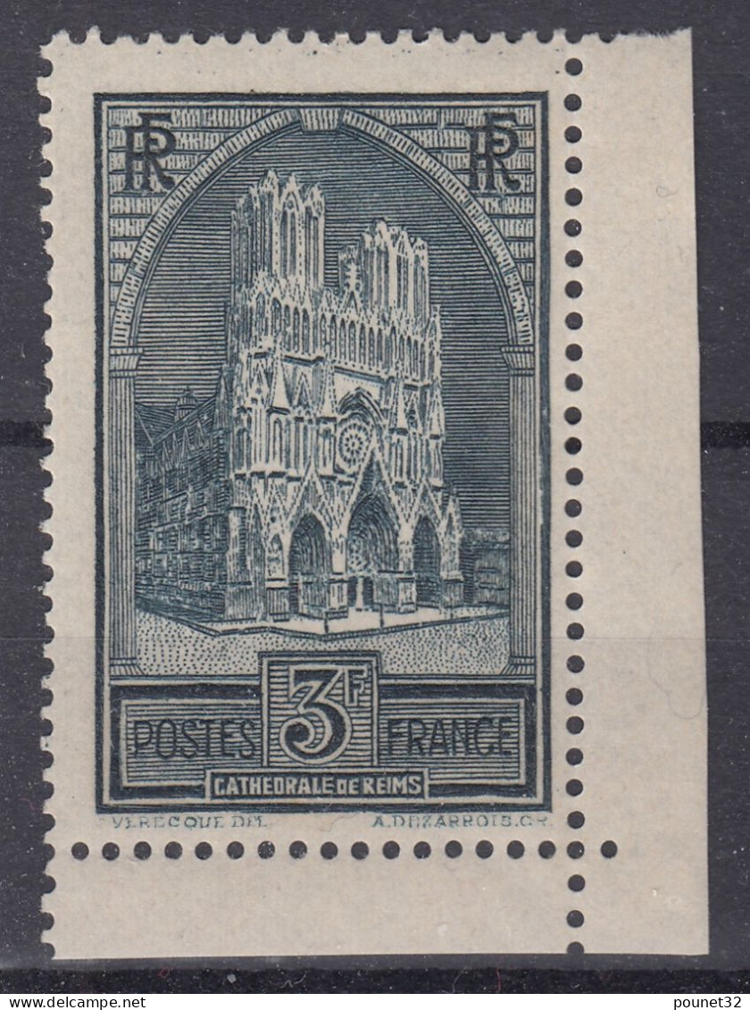 FRANCE CATHEDRALE DE REIMS N° 259a TYPE II NEUF * GOMME TRACE DE CHARNIERE - Ungebraucht