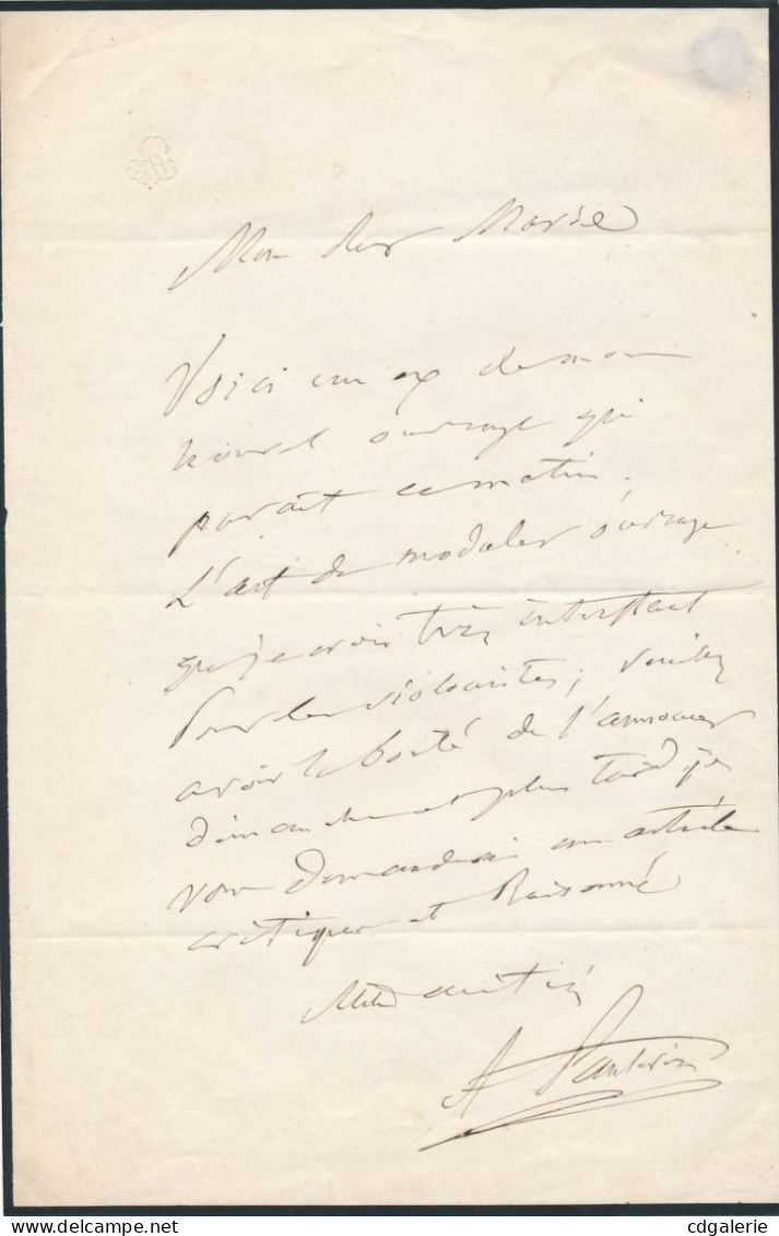 Auguste PANSERON Lettre Autographe Signée Ouvrage L’art De Moduler Au Violon - Sänger Und Musiker