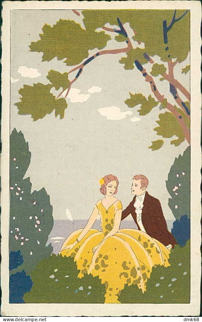 MESCHINI SIGNED 1920s HAND PAINTED POSTCARD / DIPINTA A MANO - COUPLE  - EDIT FORTUNA - N.2286 (5658) - Sonstige & Ohne Zuordnung