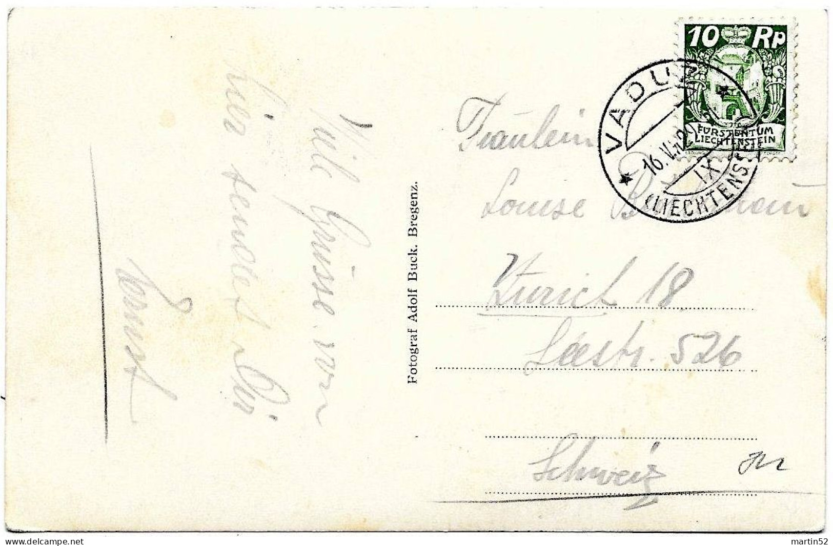 Liechtenstein 1929: Bild-PK / CPI Schloss Vaduz, Fürstentum Liechtenstein Zu 67 Mi 68 Yv 64 Mit Stempel VADUZ 16.VII.29 - Storia Postale