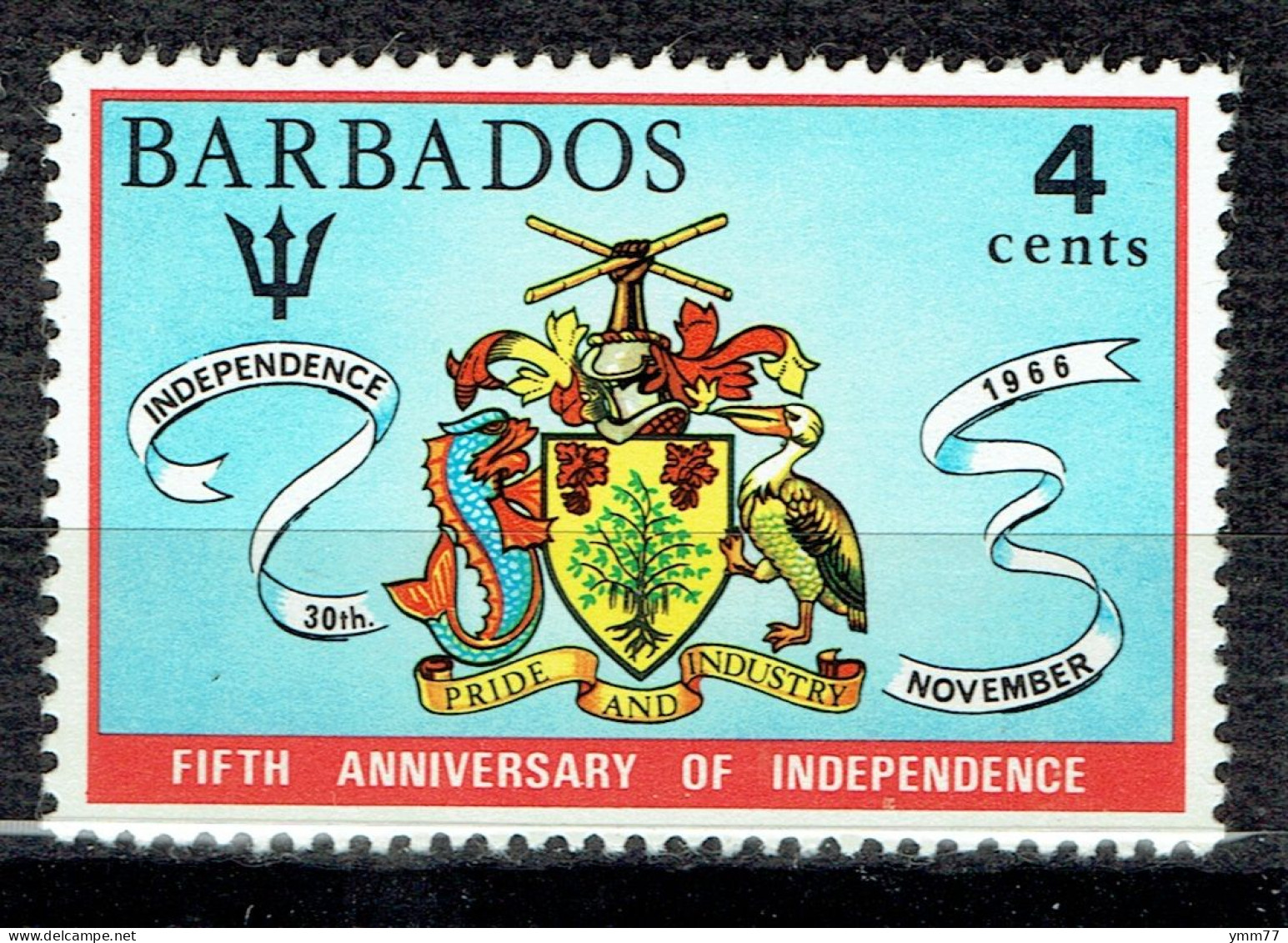 5ème Anniversaire De L'Indépendance : Armoiries - Barbados (1966-...)