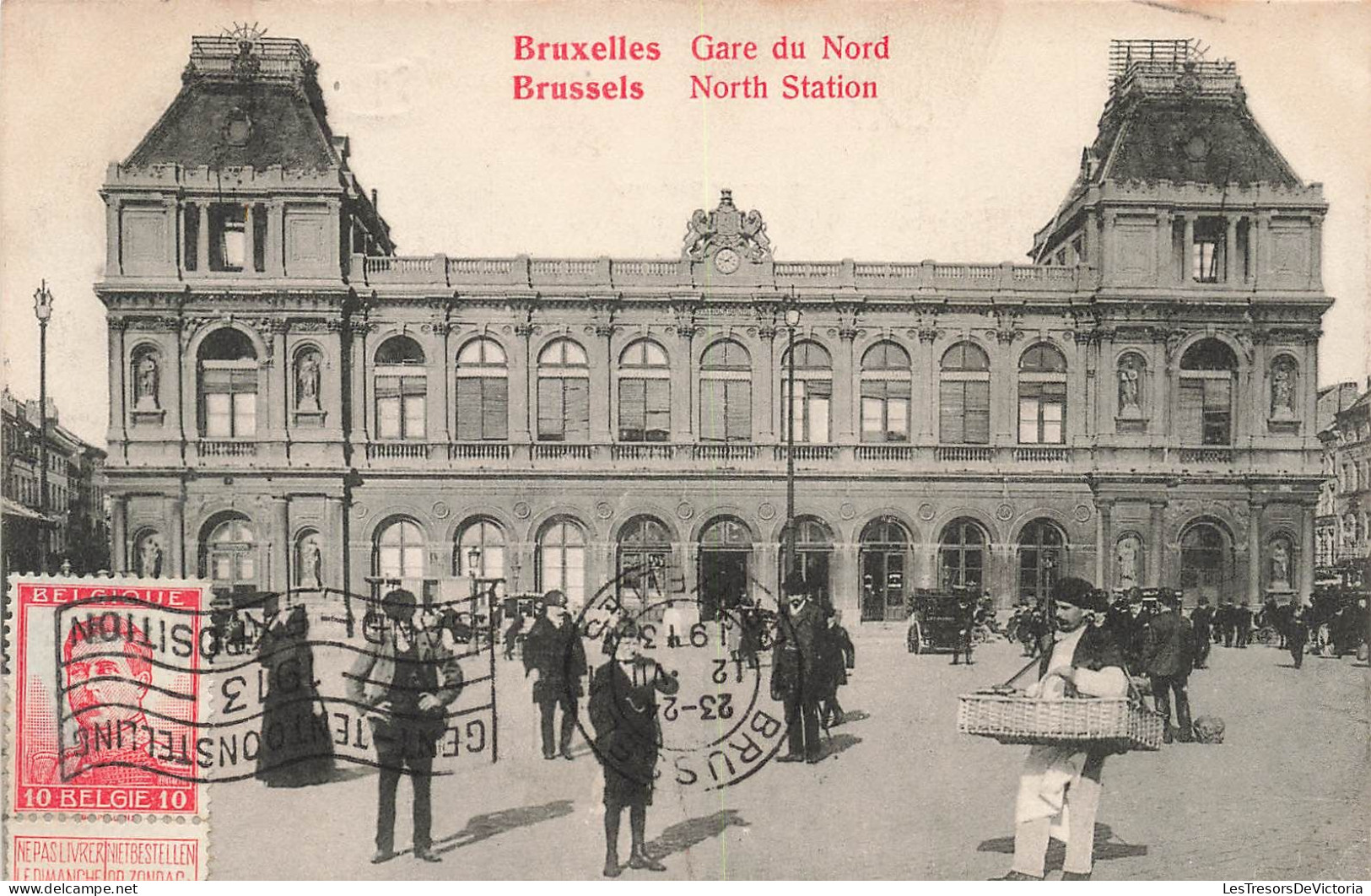 BELGIQUE - Bruxelles - Gare Du Nord - Brussels -  North Station - Animé - Carte Postale Ancienne - Cercanías, Ferrocarril