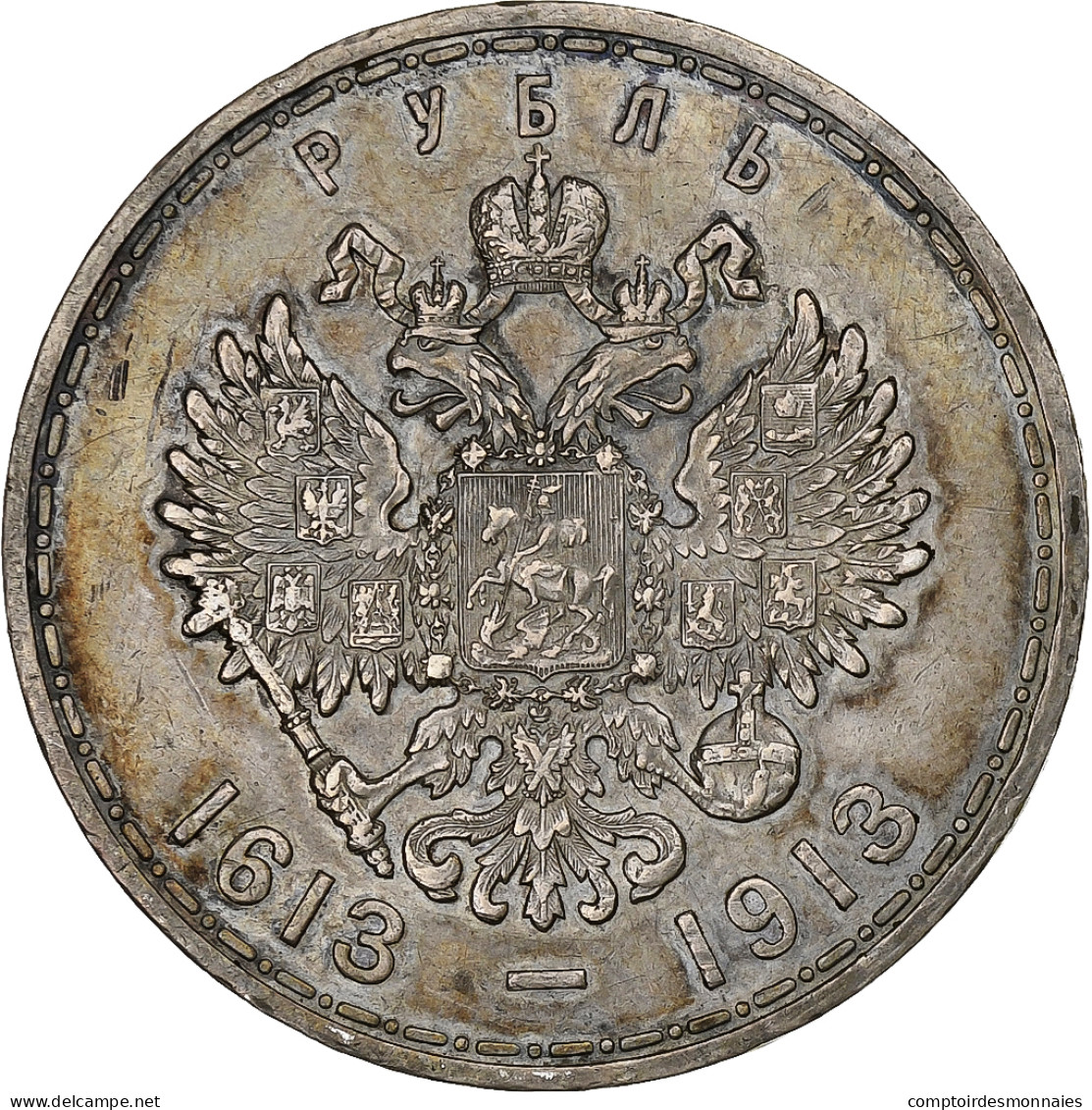 Russie, Nicolas II, Rouble, 1913, Saint-Pétersbourg, ВС, Argent, TTB+, KM:70 - Russia