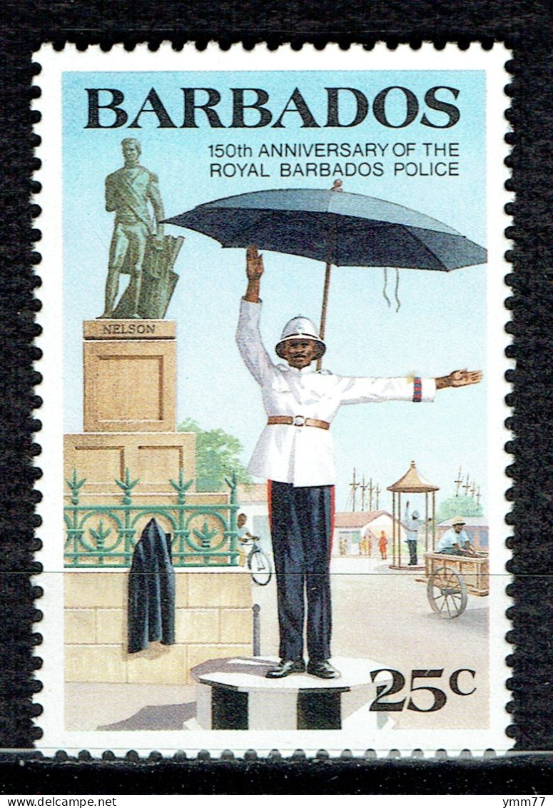 150ème Anniversaire De La Police : Policier Règlant La Circulation - Barbados (1966-...)