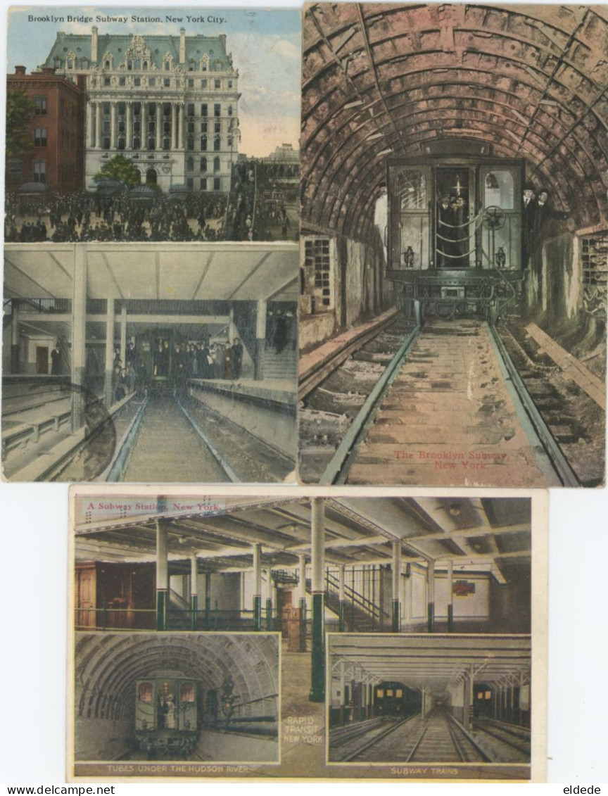 6 Cards NewYork Underground Metro - U-Bahnen