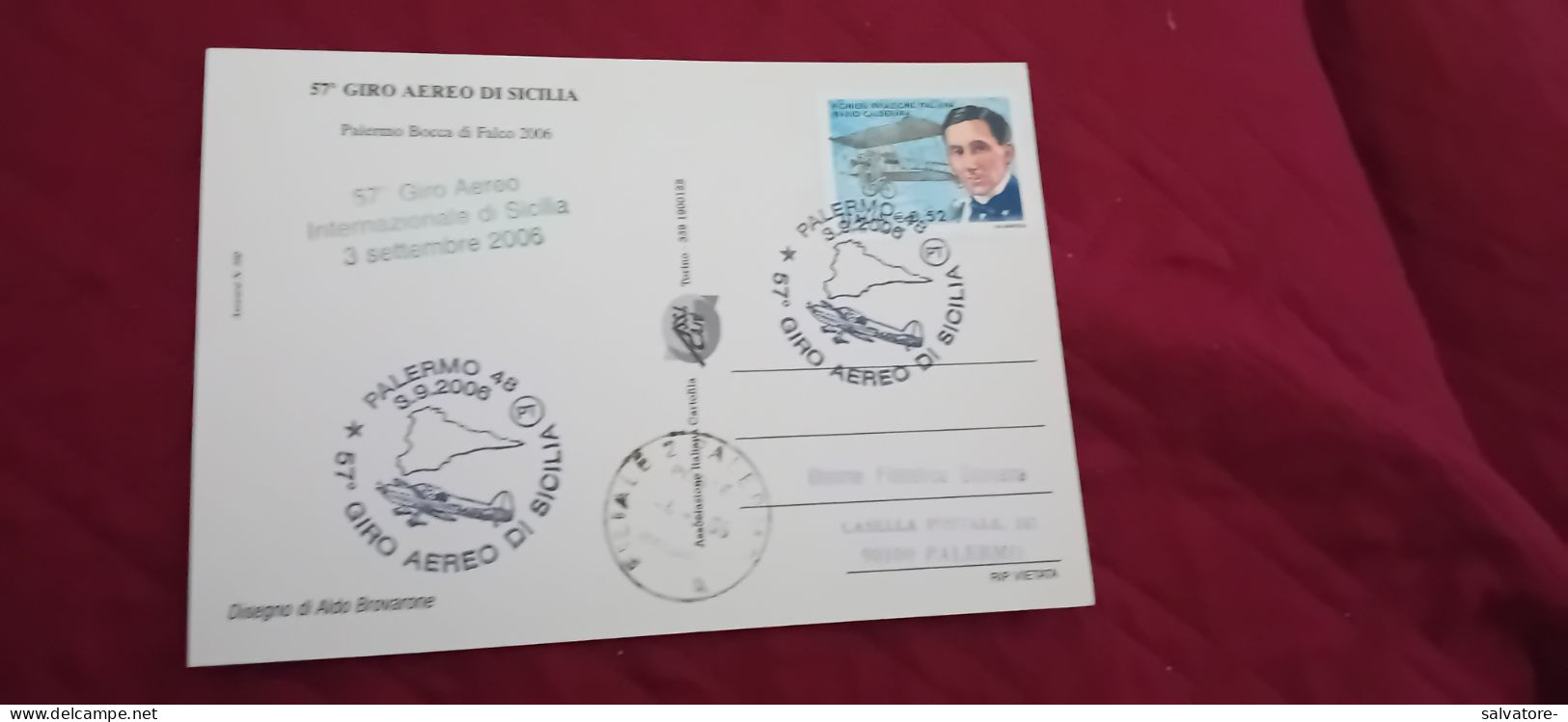 CARTOLINA 57° GIRO AEREO INTERNAZIONALE DI SICILIA - 1946-....: Ere Moderne