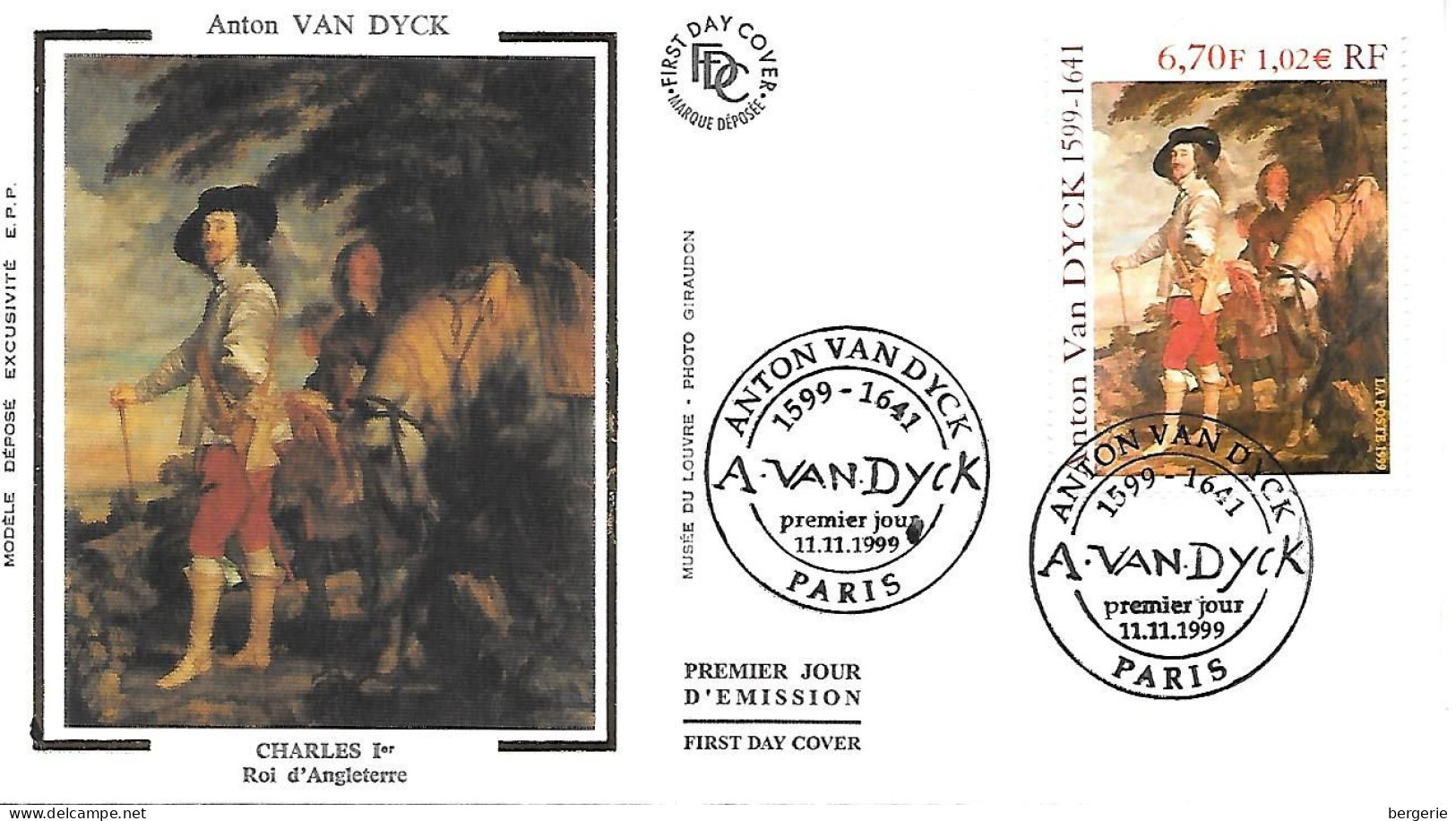 1er/ Jour   1999   -  Tableau De Anton Van Dyck - 1990-1999