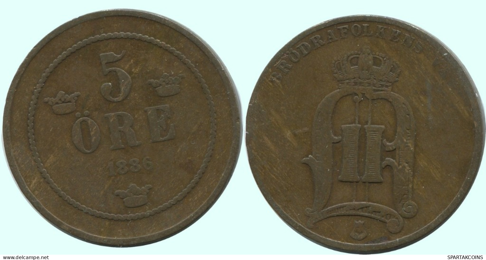 5 ORE 1886 SUECIA SWEDEN Moneda #AC615.2.E.A - Suecia