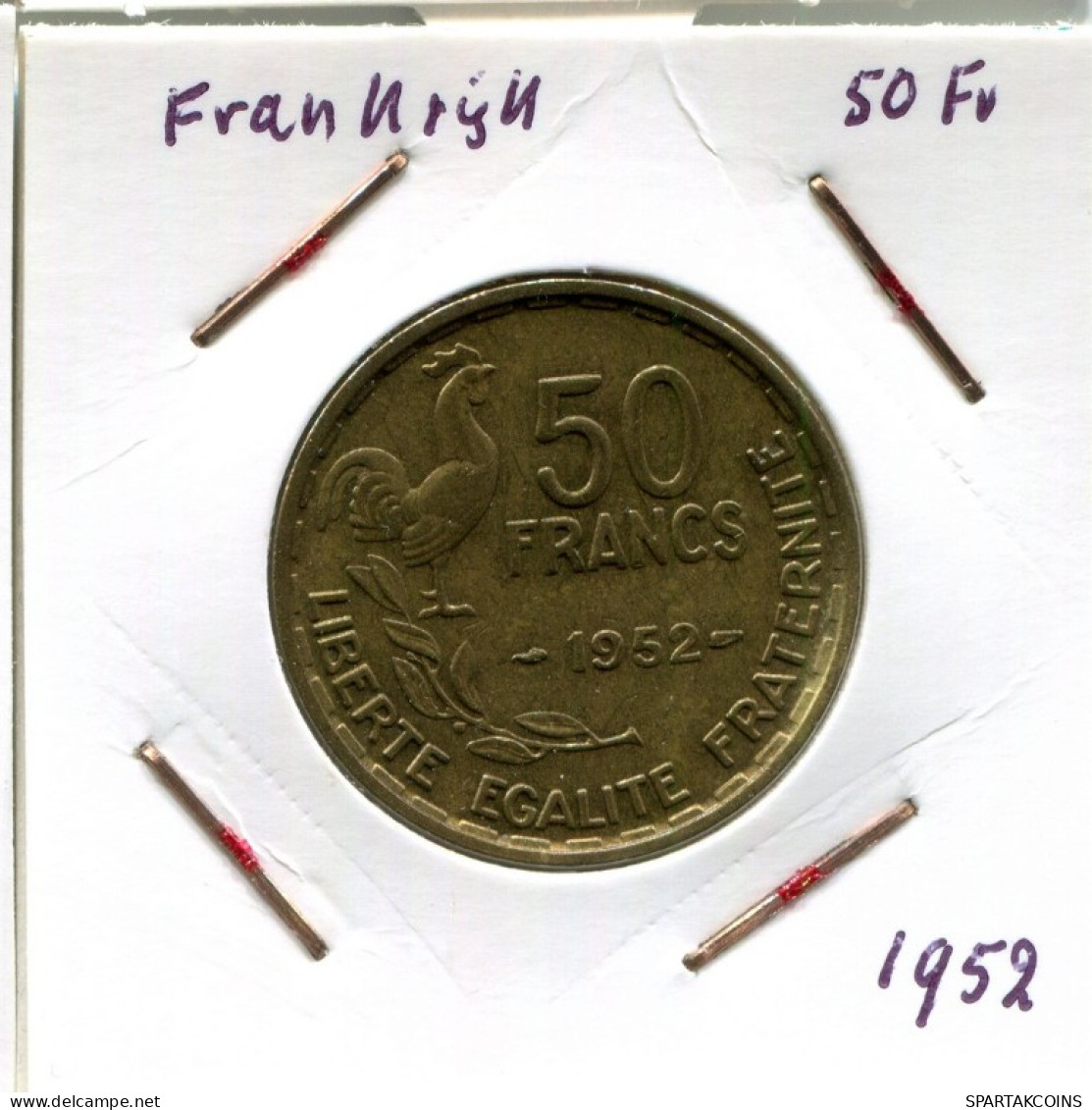 50 FRANCS 1952 FRANKREICH FRANCE Französisch Münze #AM690.D.A - 50 Francs