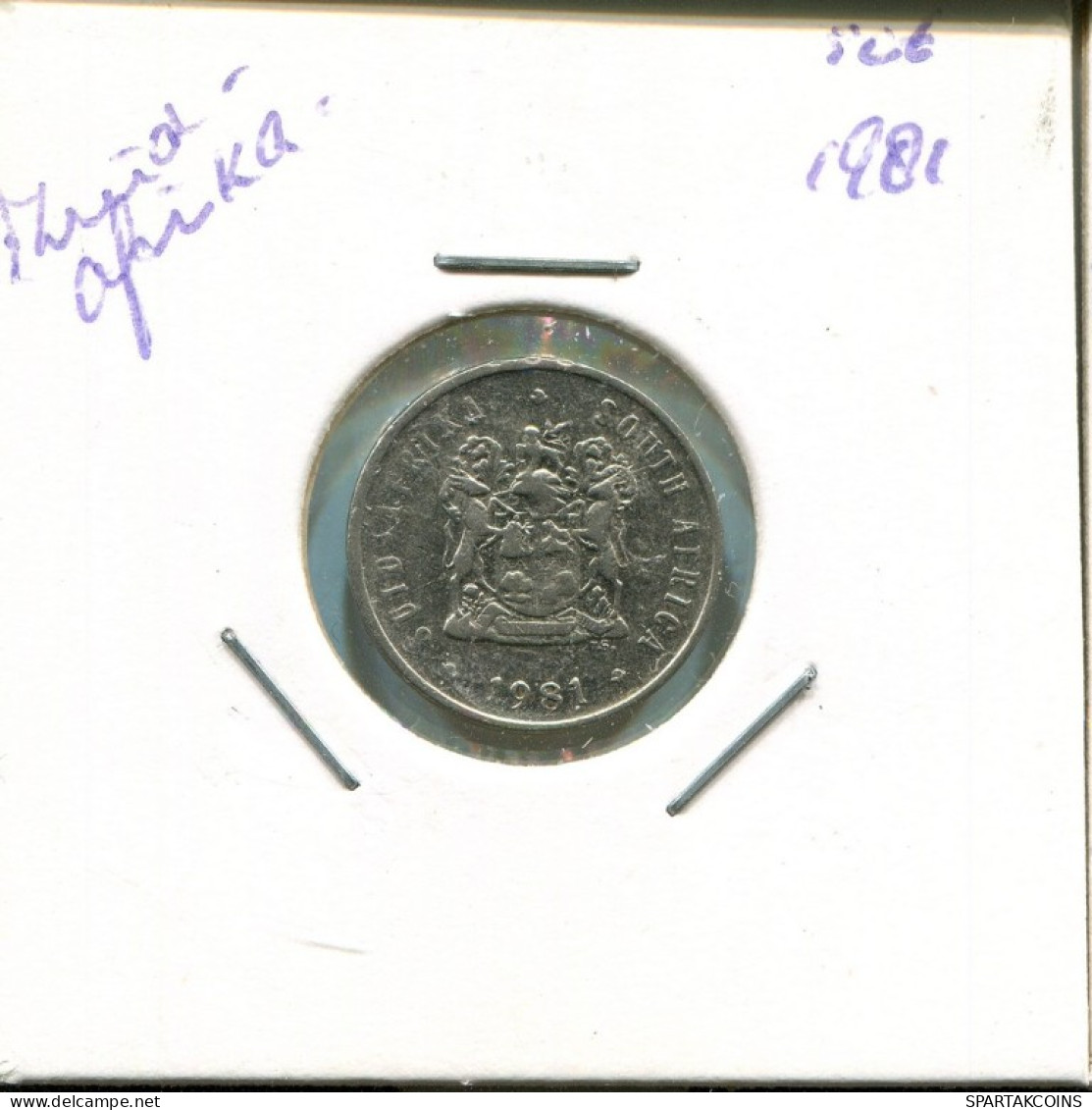 5 CENTS 1981 SOUTH AFRICA Coin #AN715.U.A - Südafrika
