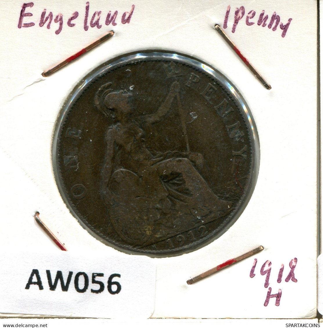 HALF PENNY 1912 UK GROßBRITANNIEN GREAT BRITAIN Münze #AW056.D.A - C. 1/2 Penny