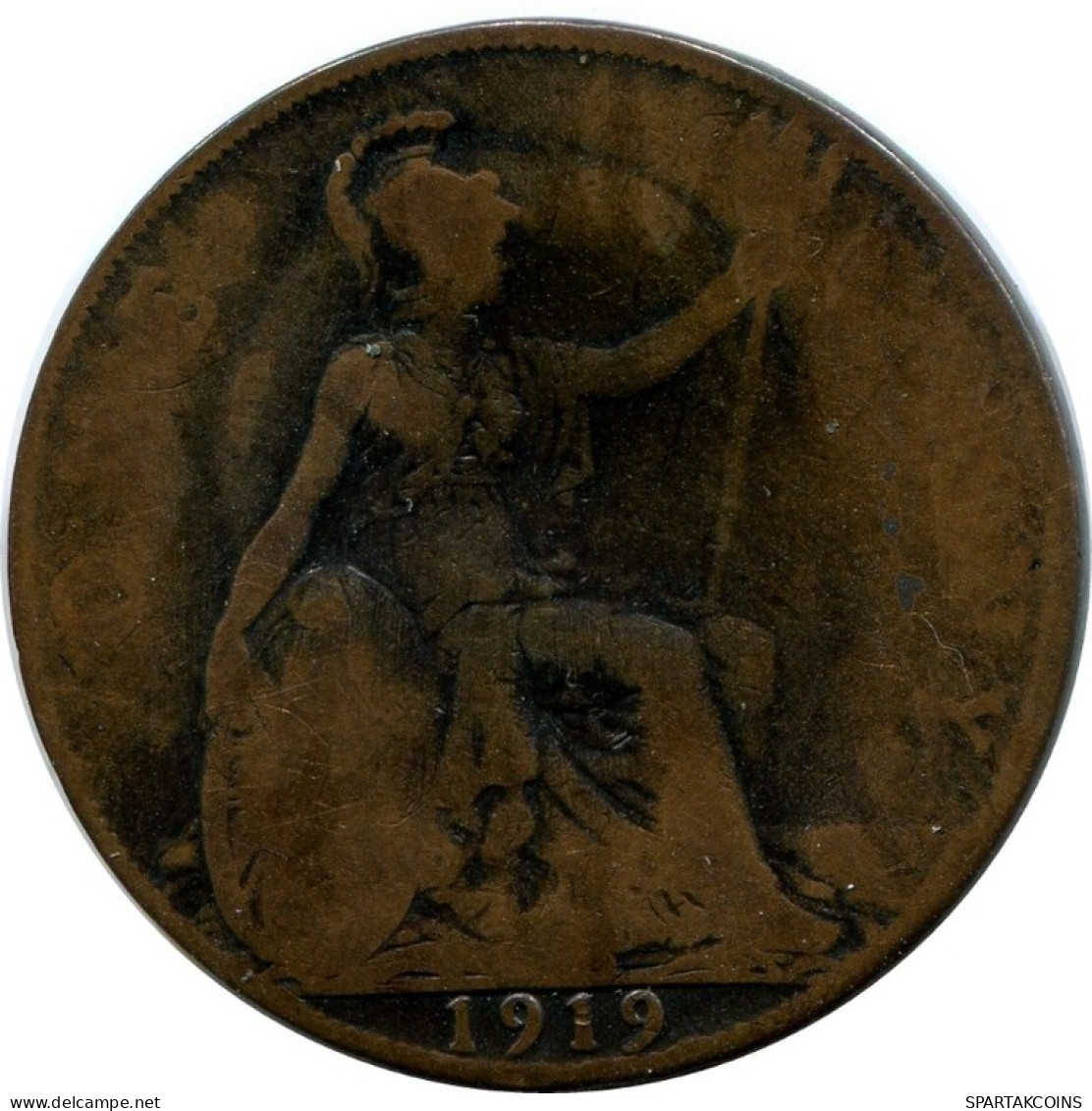 PENNY 1919 UK GRANDE-BRETAGNE GREAT BRITAIN Pièce #AN495.F.A - D. 1 Penny