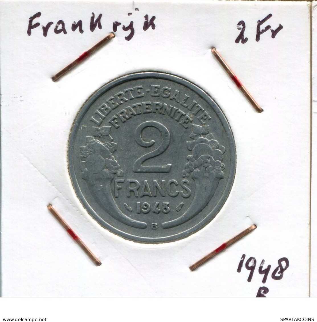 2 FRANCS 1948 B FRANCE French Coin #AM603.U.A - 2 Francs