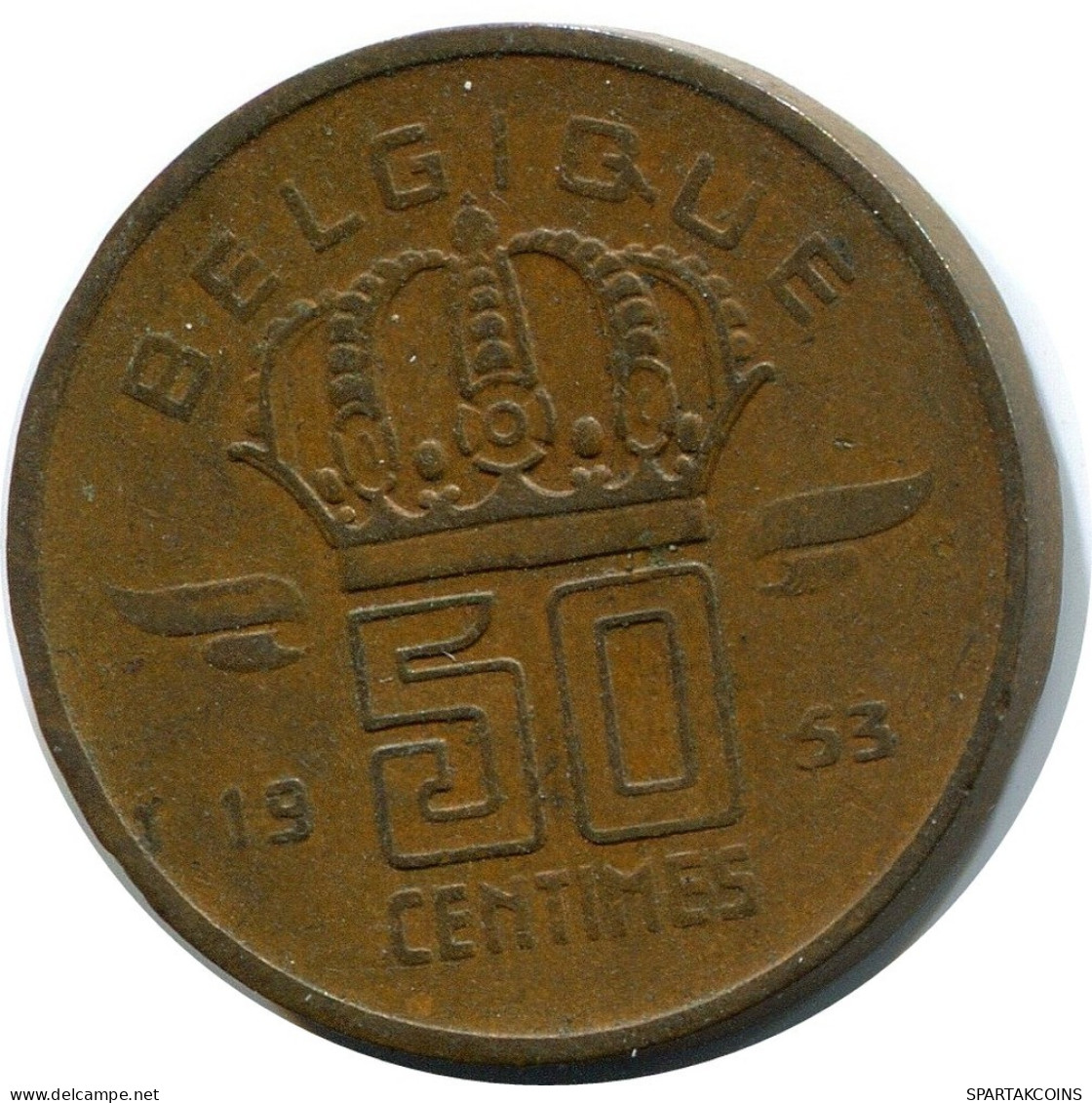 50 CENTIMES 1953 DUTCH Text BELGIUM Coin #BA395.U.A - 50 Cent