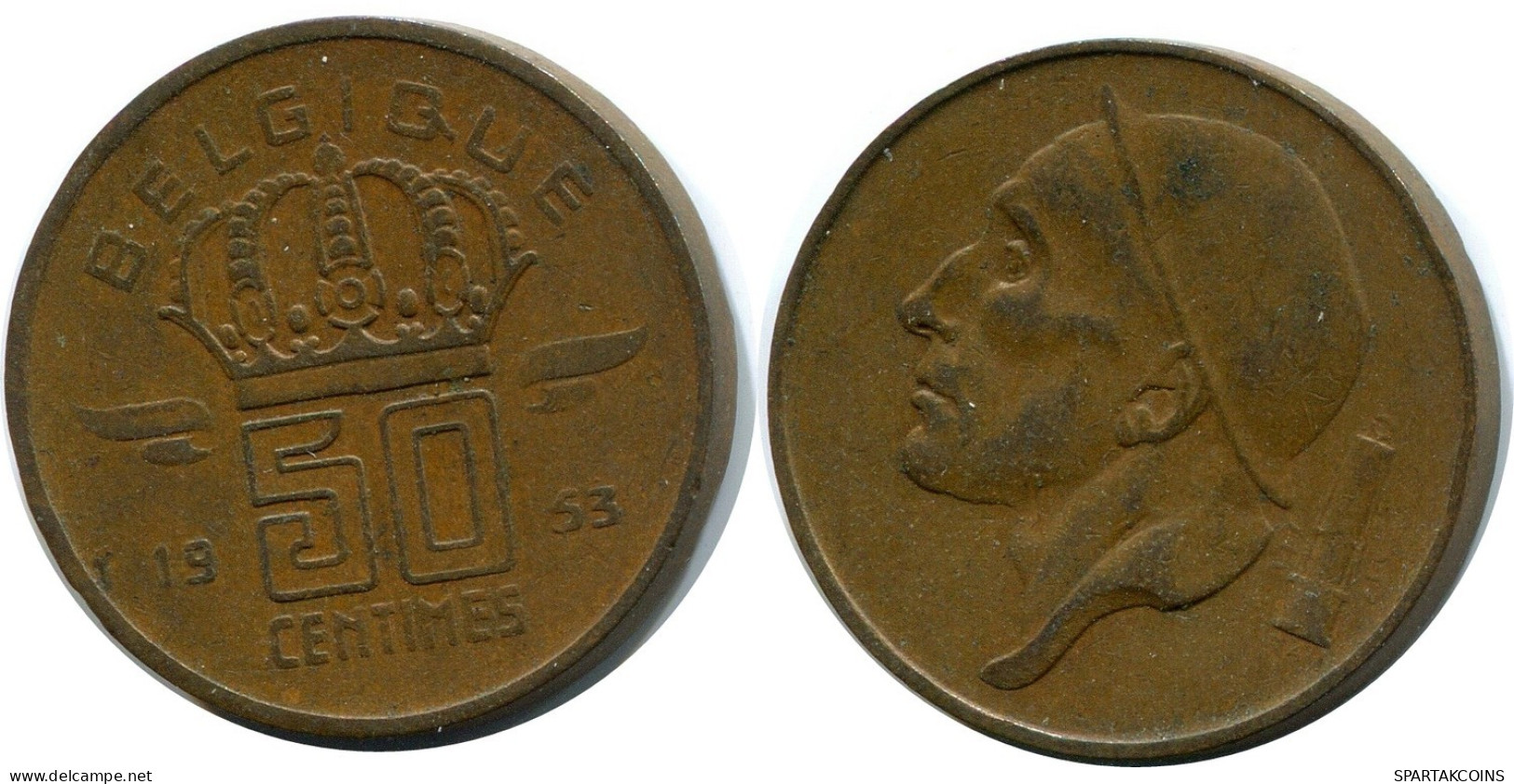 50 CENTIMES 1953 DUTCH Text BELGIUM Coin #BA395.U.A - 50 Cent